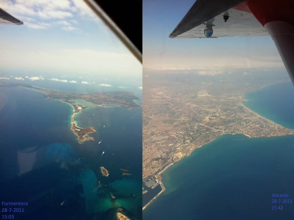 Vista aérea Formentera y Alicante