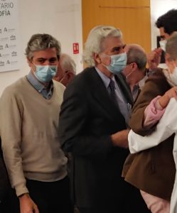 Doctor José Suárez, Doctor Javier y Suárez y Doctor López Aguilera tras la finalización del acto