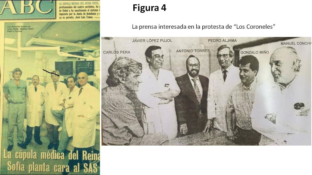 El diario ABC informando acerca de de "Los Coroneles" del Hospital Reina Sofía